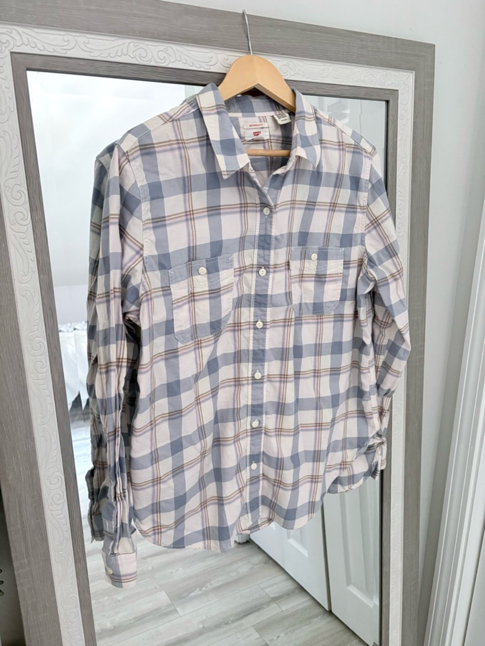 Levi's Pink and Purple  Plaid Button-Down Shirt